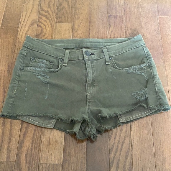 rag & bone green jean shorts size 27